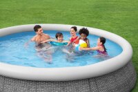 Bestway Fast Set Aufstellpool ohne Pumpe Ø 366 x 76 cm, Rattan-Optik (Schiefergrau), rund