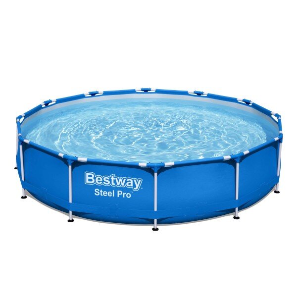 Bestway Steel Pro Frame Pool-Set mit Filterpumpe Ø 366 x 76 cm, blau, rund