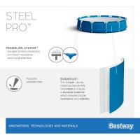 Bestway Steel Pro Frame Pool-Set mit Filterpumpe Ø 366 x 76 cm, blau, rund
