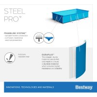 Bestway Steel Pro Frame Pool ohne Pumpe 400 x 211 x 81 cm , blau, eckig