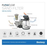 Bestway Flowclear Sandfilteranlage mit Zeitschaltuhr 5.678 l/h, 230 W