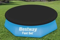 Bestway Flowclear PVC-Abdeckplane Ø 240 cm, schwarz, rund