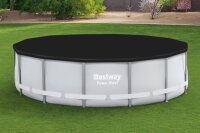 Bestway Flowclear PVC-Abdeckplane Ø 401 cm, schwarz, rund