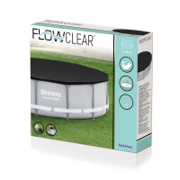 Bestway Flowclear PVC-Abdeckplane Ø 427 cm, schwarz, rund