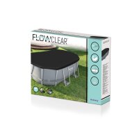 Bestway Flowclear PVC-Abdeckplane 418 x 230 cm, schwarz, oval