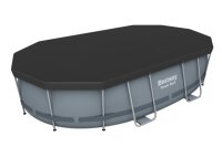 Bestway Flowclear PVC-Abdeckplane 418 x 230 cm, schwarz, oval