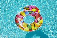 Bestway Schwimmring mit Rückenlehne Candy Delight Ø 118 x 117 cm