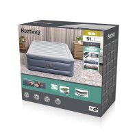 Bestway TriTech Doppelluftbett mit antimikrobieller Oberfläche & integrierter Elektropumpe 203 x 152 x 51 cm