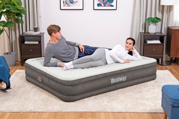 Bestway Fortech Doppelluftbett mit integrieter Elektropumpe 203 x 152 x 36 cm