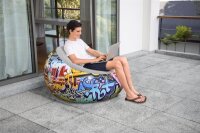 Bestway Inflate-A-Chair Luftsessel Graffiti 112 x 112 x 66 cm
